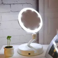 Taşınabilir LED Işıklı Makyaj Aynası Vanity Kompakt Makyaj Cep Aynalar Vanity Kozmetik Ayna 10x Büyüteç Gözlük