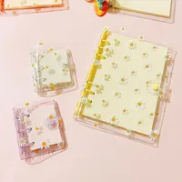 Notepades A5 A6 PVC Transparent Chrysanthemum lâche Binder Notebook Notebook Fichier Dossier Creative Pocket Diary Papeterie de bureau