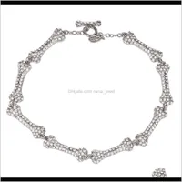 Perlen-Halsketten Achtsektion voller blinkender Diamanten FiveSection Bone Saturn Halskette Europäische und amerikanische Punk CtyV1 Bptdr
