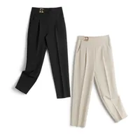 Casual Loose Thick Women Winter Pants Fashion Warm Plus Size Cotton Pants  Ankle Female Solid Snow Wear High Waist Down Pant Lady 211216