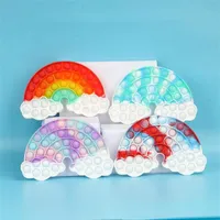 Rainbow Sensory Fidget Toys Rainbow Puzzle Toy Tie Dye Push Bubble Children Mathematical Logic Silicone Child Fingertip Board Gamea50a09a20