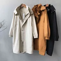 Women's Trench Coats Sherhure Autumn Chic Brand Hooded Cotton Long Casaco Feminino Tops For Outerwear LH8C