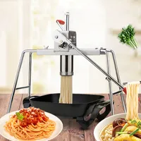 Stainless Steel Manual Noodle Maker with 12 Die Heads Press Pasta Machine Making Spaghetti Kitchen Tools