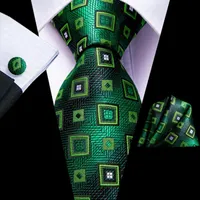 Bow Ties Hi-Tie Green Box Novelty Silk Wedding Tie For Men Handky Cufflink Set Fashion Designer Gift Necktie Business Party