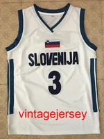 White #3 Goran Dragic Team Slovenija Retro Throwback Basketball Jersey Stitched Any Number and Name Xs-5xl 6xl