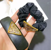 Korea Dongdaemun leather hair tie bb clip metal triangle fashion wild side headdress female high quality fast delivery