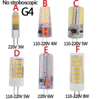 Lampor Ingen stroboskopisk G4 LED-lampa 4W 5W 8W Mini Bulb AC110V 220V SMD2835 ljuskrona Högkvalitativ belysning Byt halogenlampor