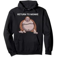 Männer Hoodies Sweatshirts Lehnen Sie die Menschheit zurück zum Affen uh oh stinkiger lustiger monke pullover hoodie