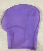 Maski imprezowe ręcznie robione przezroczyste fioletowe lateksowe maska ​​pełna głowica z okapami oddechowymi