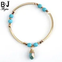 Charme Pulseiras Bojiu Mulheres BraceletBangles Resina Beads Crystal Pingente Colorido Cobre Trendy para BC172