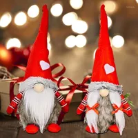 Dekoracje świąteczne Bez twarzy Doll White Love Plush Gnome Ozdoby do domu Cristmas Ornament Xmas Navidad Natal rok 2022