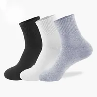 10 Çift / grup Katı erkek Çorap Uzun Pamuk Çorap Erkek Kadın Rahat Iş Kısa Çorap Siyah Beyaz Gri Calcetines Hombre 210727