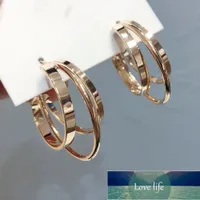 Trendy Fashion Metal Elegant Hoop Earring Woman New Vintage Gold Color Cheap Korean Statement Earrings Accessories brincos Factory price expert design Quality