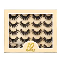 10 pares de pestañas natural largas pestañas 3d tira gruesa dramática falsa pestañas Faux cils maquillaje wispy for beauty