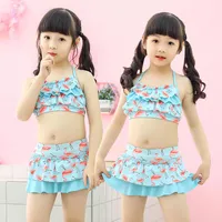 Цельный костюм детского купальника сплит с двумя частями 1-4-летняя девочка милое платье принцессы XYY-167