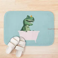 حصيرة مرحة T rex في حوض الاستحمام الأخضر Dropship Cart Cat Animal Non Slip Bath for Bathroom Carpet Rugs Tapis Salle Mats