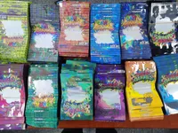 Hologram 500mg Edibles Dank Gummies Väskor Förpackning Orm Edibles Bears Cubes Gummy Luktsäker Mylar Paket