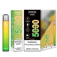 POCO MUGE 5000 퍼프 메쉬 코일 전자 담배 일회용 vape 950mAh 배터리 및 15ml 카트리지 포드 미국 지역 창고 10 색