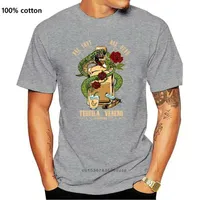 헤렌 티셔츠 테킬라 하나 죽은 S veneno Kobra 문신 Neu 패션 브랜드 O-neck 대형 스타일 티셔츠 남성용 티셔츠