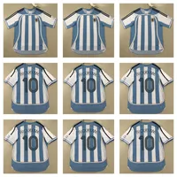 2006 Retro Version Argentinië Soccer Jersey 06/07 Wereldbeker # 19 Messi # 10 Riquelme Soccer Shirt # 9 Crespo Football Uniform KK