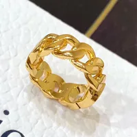 Moda carta de ouro amor banda anéis bague para lady festa casamento amantes de casamento jóias mulheres com caixa