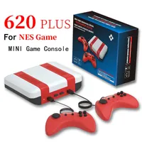 RETRO GAME CONSOL RED com White Double Players 620 jogos Consoles clássicos de vídeo Wired Controller TV Player portátil