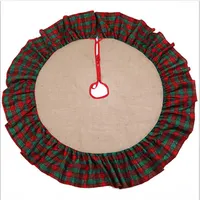 5 стиль Christma поставляет рождественские елки юбка мешковины материал хлопчатобумажные рюфты 48inch вышитый дом / украшение отеля
