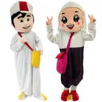 Halloween Arab Boy Mascot Kostym Högkvalitativ Tecknad Arabisk Tjej Plush Animal Anime Tema Karaktär Vuxen Storlek Jul Carnival Festival Fancy Dress