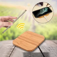 Лесистые бамбуковые Беспроводное зарядное устройство Деревянные деревянные Pad Qi Быстрая зарядка док-станции USB кабель таблетки для iPhone 11 Pro Max Samsung Note10 Plus