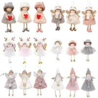 Christmas Angel Ornaments Lovely Angels Girl Plush Doll Kids Xmas Gift Tree Decoration for New Years JJD11185