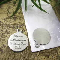 40pcs--stainless steel charms&quot;Sisters In Christ Are Sisters For Life&quot; more style choosing DIY pendants fo necklace