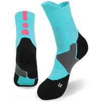 Elite Basketball-Socken Kalb Hohe Kissen dicke Wandern athletischer Crew-Fußballsocke für Männer Frauen Jungen, die 23 verschiedene Farben laufen lassen