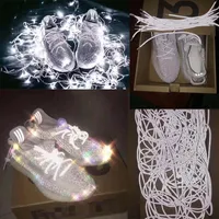 1Pair Fluorescent Sneaker Shoestrings Sport Shoelaces réfléchissantes Chaussures de corde ronde en dentelle Light Shoelace Chaussures Accessoires 100 / 120cm
