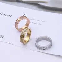 Amanti anello in acciaio in acciaio in titanio 316L Dimensioni per le donne e gli uomini Gioielli di design di lusso di lusso senza scatola