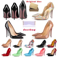 높은 뒤꿈치 그래서 그래서 그래서 케이트 럭스 디자이너 드레스 신발 스타일 레드 바닥 Womens Stiletto heels 8 10 12cm 정품 가죽 포인트 발가락 펌프 로퍼 고무 크기 35-44