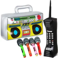 Party Decoratie Opblaasbare Folie Ballonnen Telefoon Microfoons Boom Box Radio voor Themed Supplies Rappers Hip Hop B-Boys Kostuum Accessoire