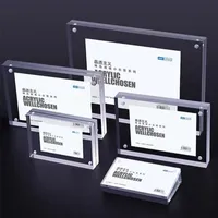 90 * 55mm Tabel Magnetische Acrylic Prijs Tag Teken Houder Display Stand Store Bureau Foto Foto Label Kaart Betaling Scan Blokkader