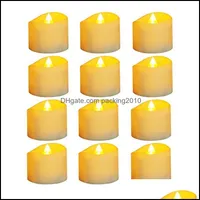 Candles Décor Home & Garden12 Pcs Realistic And Bright Flickering Electric Candle With Built-In Timer Flameless Led Light Drop Delivery 2021