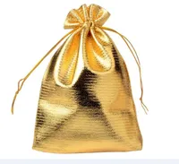 100pcs / lot guldfärg smycken förpackning display påsar väskor för kvinnor DIY mode present hantverk w38