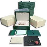 Rolex Yüksek Kaliteli Gizem Kutusu Yeşil İzle Kutuları Kağıt Torba Sertifikası Ahşap erkek Saatler Orijinal Kutu Hediye Aksesuarları 116610 126710 126610 126710 Denizaltı