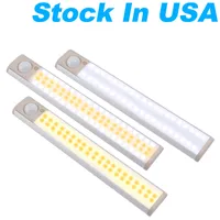 USA Stock Led Cabinet Lights USB Lithium Batterie Wiederaufladbare Wireless Lampe Körper Sensing Lichtstange Magnetstreifen Wandbeleuchtung Schrank Lampen