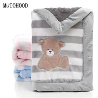 Motohood Fleece Baby Swaddling Bedding Geboren Thermische Zachte Set Set Katoen Quilt Baby Swaddle 210823