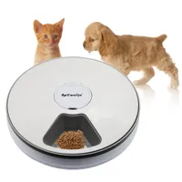 Alimentador de tiempo redondo Alimentador automático para mascotas 6 Comidas 6 Grids Cat Dog Dispensador de alimentos secos eléctricos 24 horas Feed Feed Supplies PET