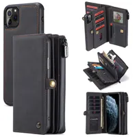 Luxe Rits Magneet Phone Case Wallet Pouch Cases voor iPhone 12 Mini SE 7 8 11 PRO XS MAX X XR Flip Leren Kaart