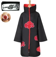 Anime Naruto Uchiha Itachi Cosplay Kostüm Siper Akatsuki Pelerin Robe Ninja Coat Set Yüzük Kafa Halloween