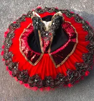 Vestidos menina vermelho criança profissional balé preto tutus adulto dança roupas menina vestido vestido traje tutu