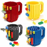 12oz Taza de café Build-on Taza Type Building Blocks Cup DIY Block Puzzle Drinkware Beber Tumbler MT19