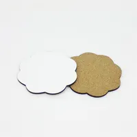 DIY Sublimation Blank Coaster Wooden Cork Cups Pads MDF Promotion Love Round Flower Shaped Cup Mat Reklam Valentines Day Present 2120 V2