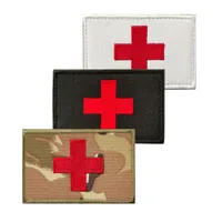 Army Tactical Medical Rescue Hook Gancio e Loop Fissaggio a croce rossa Patch Tessuto Guerre militari ricamate Borse personalizzate Adesivi Soldato Badges Badges Appliques