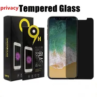 Anti-spion Privacy Tempered Glass Screen Protector för iPhone 11 12 13 14 Pro Max X XR 7 8 Plus med paket
